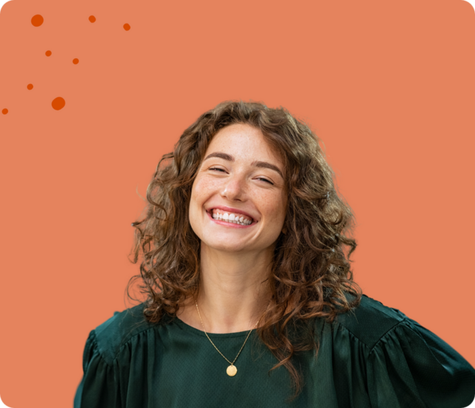 Lächelnde Kundenservice Mitarbeiterin von Safranwunder