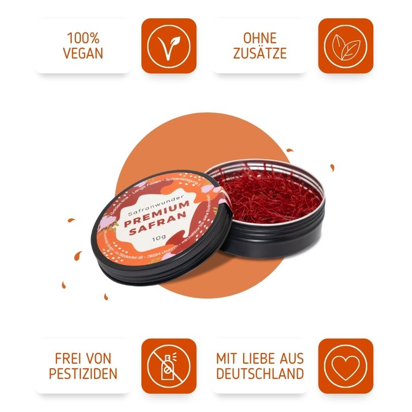 Safranwunder Safran aus Deutschland vegan und ohne Zusätze