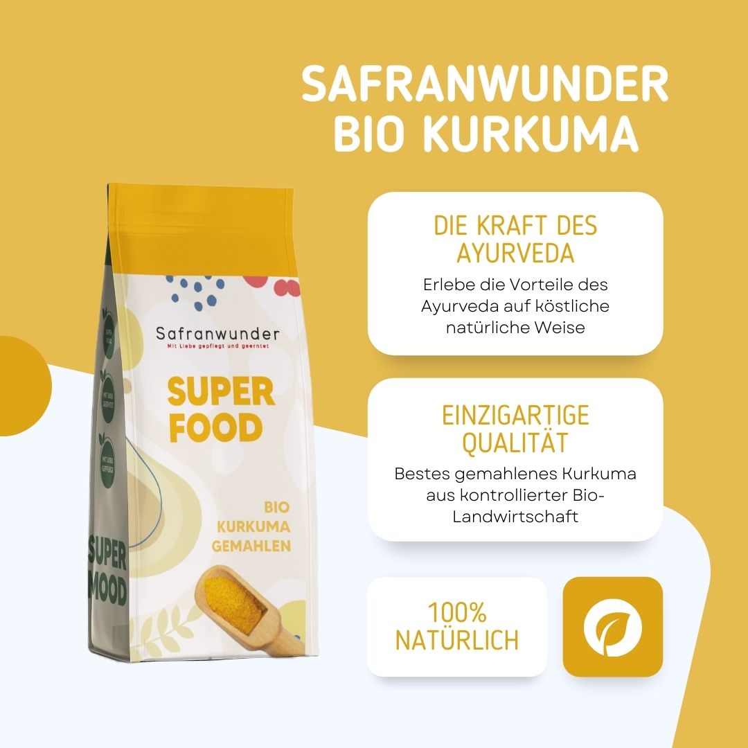 Bio Kurkuma-Pulver aus kontrollierter Bio-Landwirtschaft